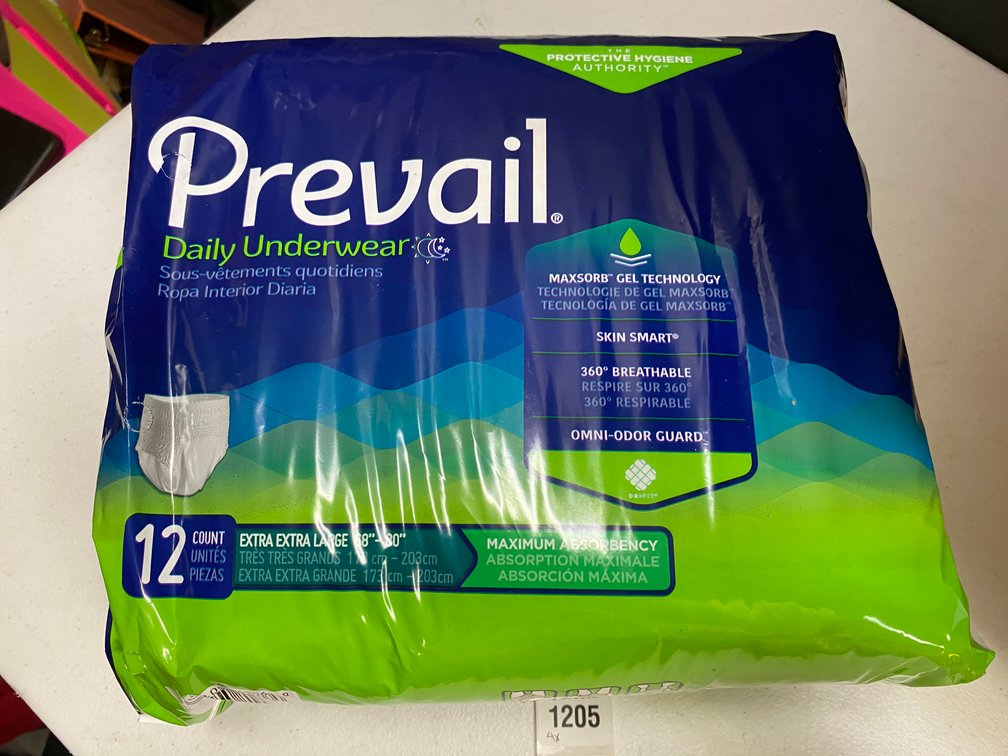 (4x) Previal  12pk XXL Daily Underwear