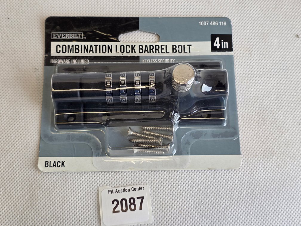 Everbilt 4-inch Combination Lock Barrel Bolt Black