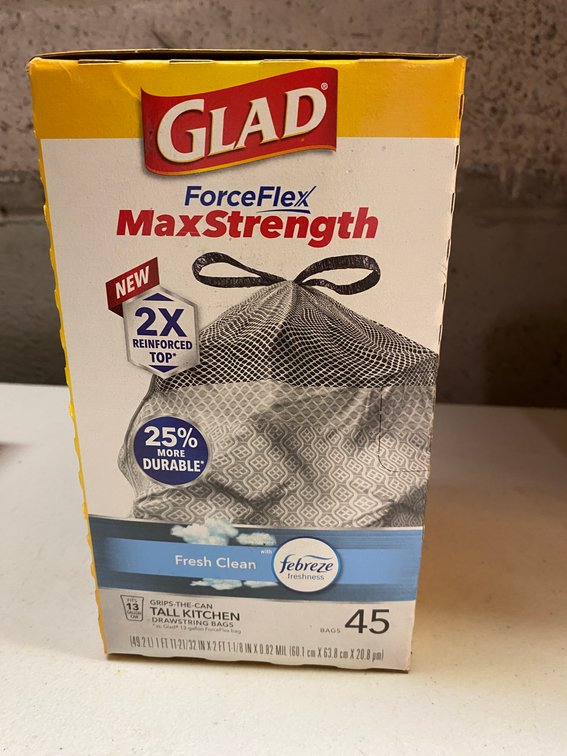 45ct Glad Force Flex Max Strength 13 Gallon Trash Bags