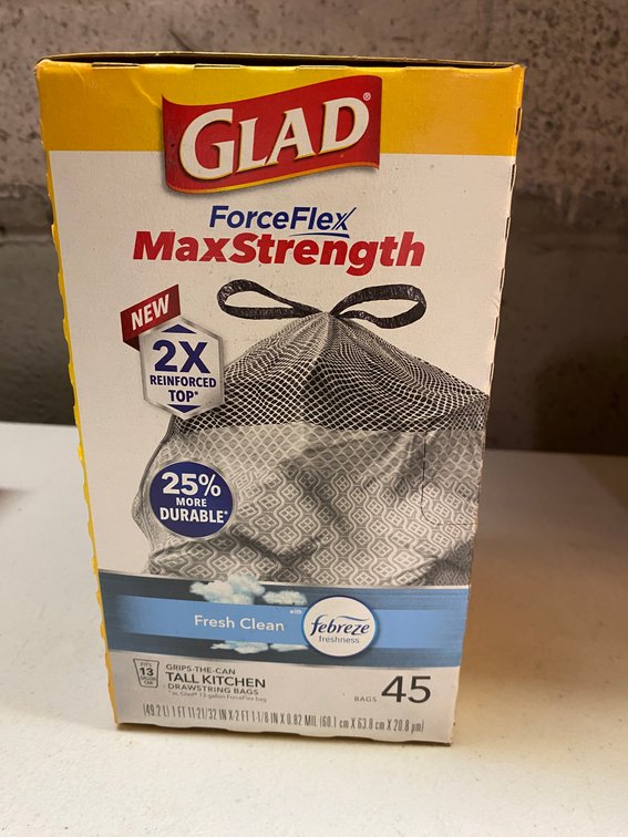 45ct Glad Force Flex Max Strength 13 Gallon Trash Bags