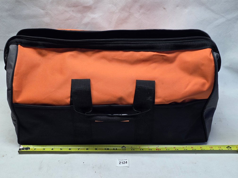 Orange and Black Zip Tool Bag with Handles