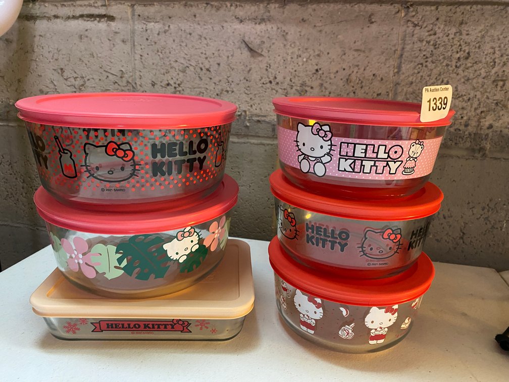 (2x) 6pc Hello Kitty Pyrex Set