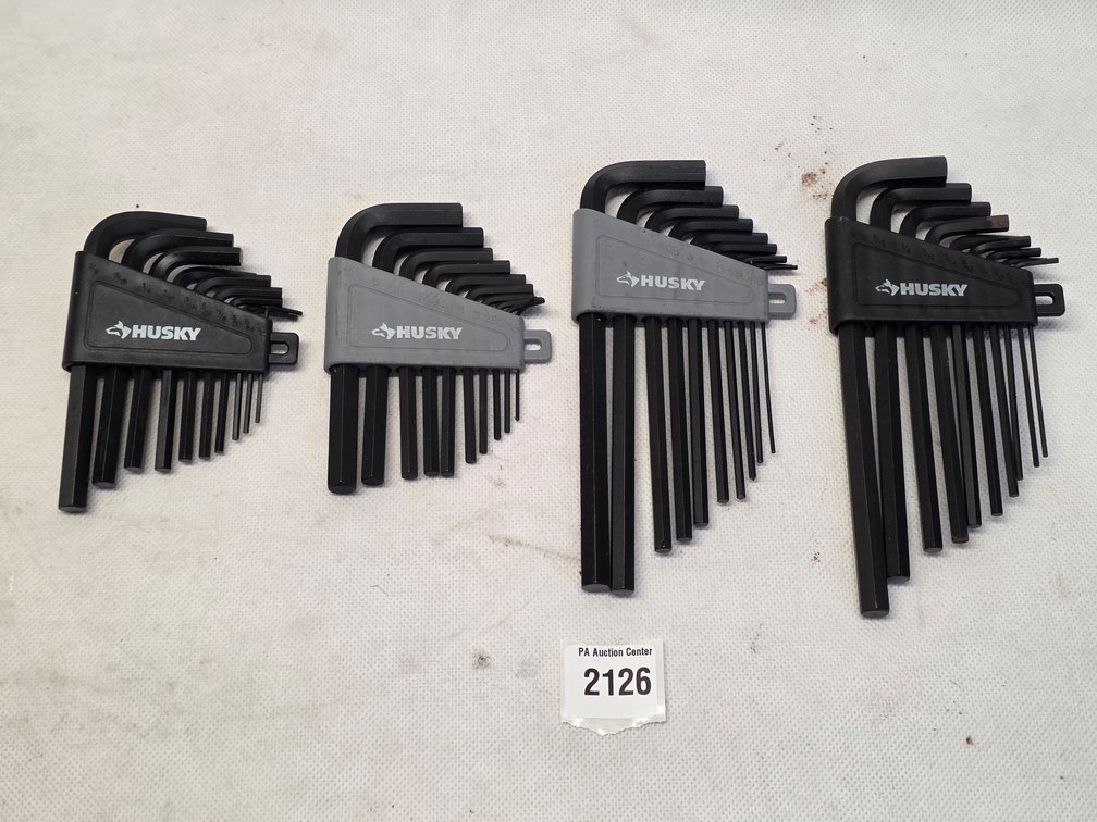 Four Husky Hex Key Sets in Plastic Holders