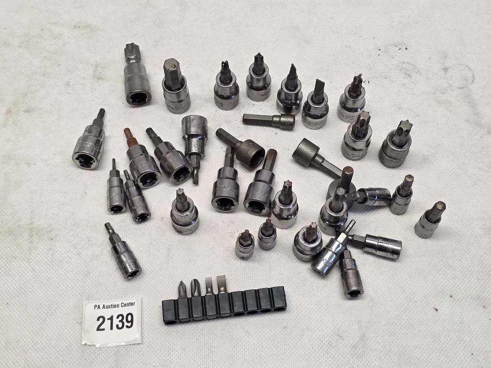 Assorted Sockets, Drive Adapters, and Bit Tips Set