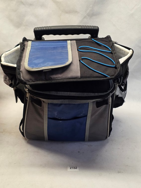 Gray and Blue Rolling Cooler Bag with Wheels - USED