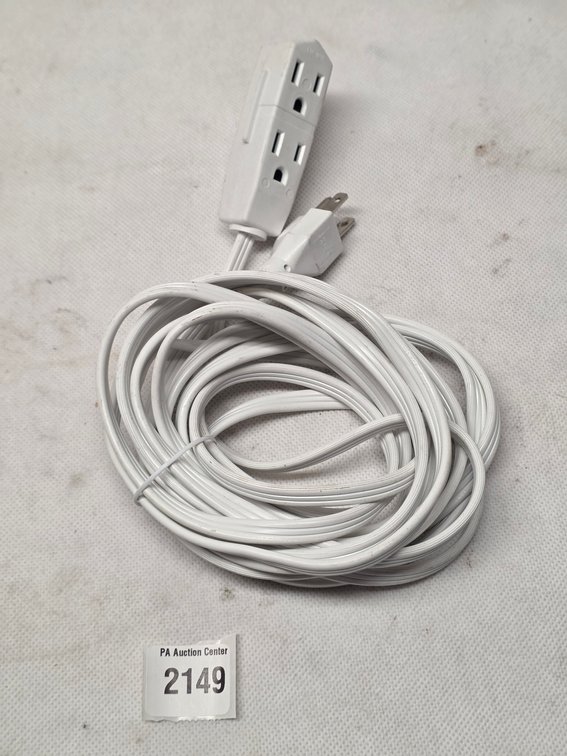 White Dual-Outlet Power Strip with Long Coiled Cord