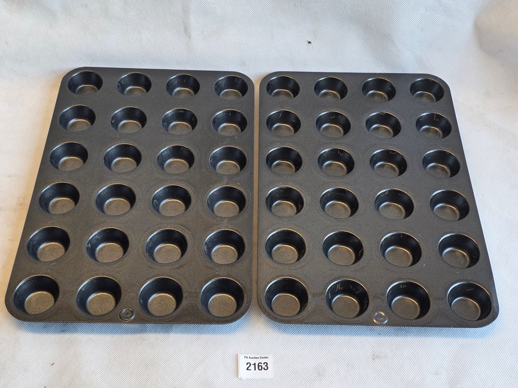 Set of Two Black Nonstick Mini Muffin Tins