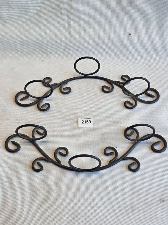 Pair of Vintage Wrought Iron Scrollwork Wall Decor