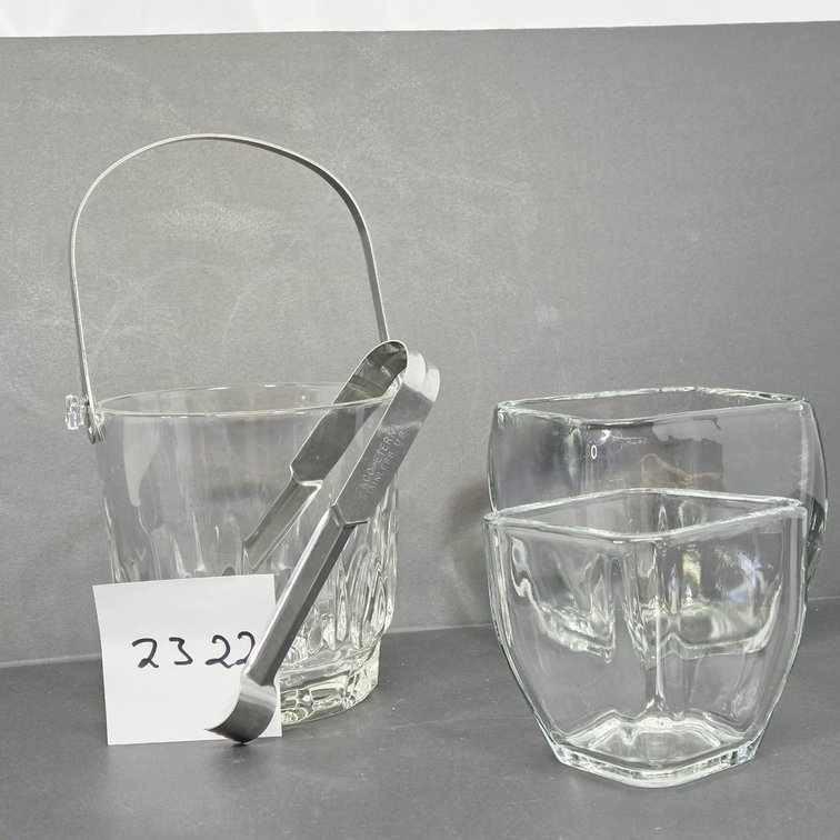 Glass Ice Bucket & Bar Glass Lot