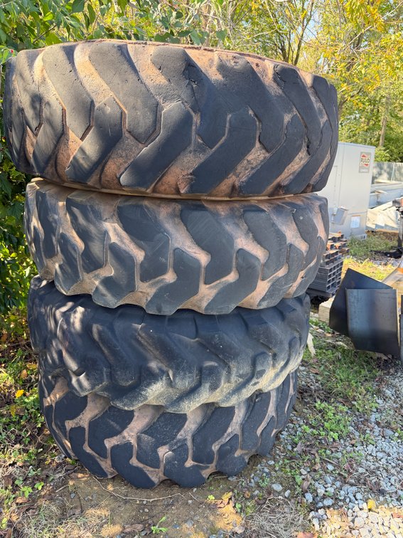 (4) Foam Filled Telehandler Tires W/ Rims