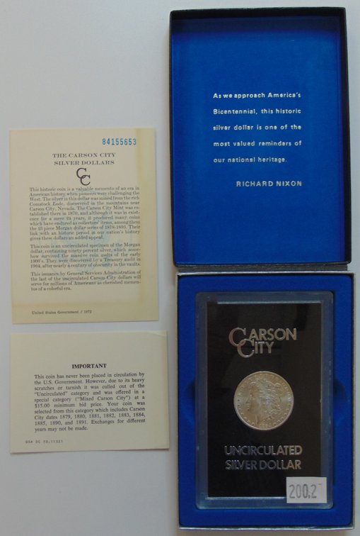 1884-CC UNC Morgan Dollar GSA pack with paper.