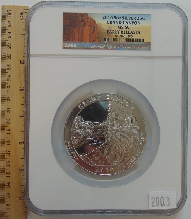 2010 Grand Canyon 5 Oz. Silver NGC MS69 Early Releases.