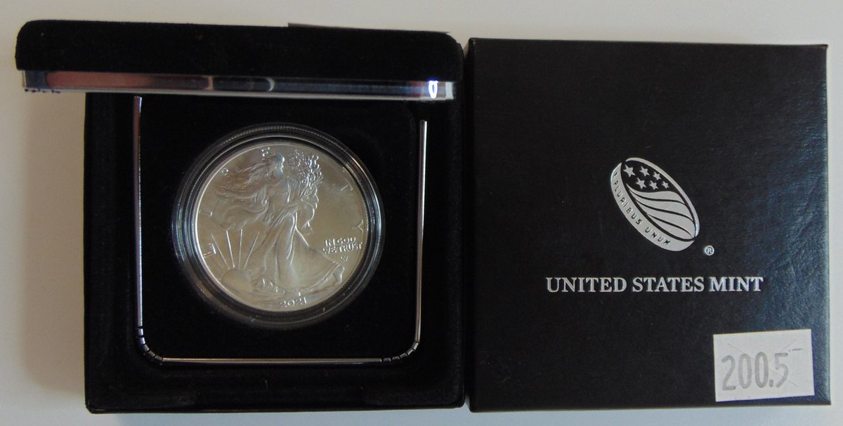 2021 Silver Eagle 1 Troy Oz. .999 Silver in Mint snap-case and box.