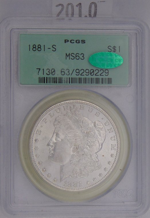 1881-S Morgan Dollar PCGS MS63.