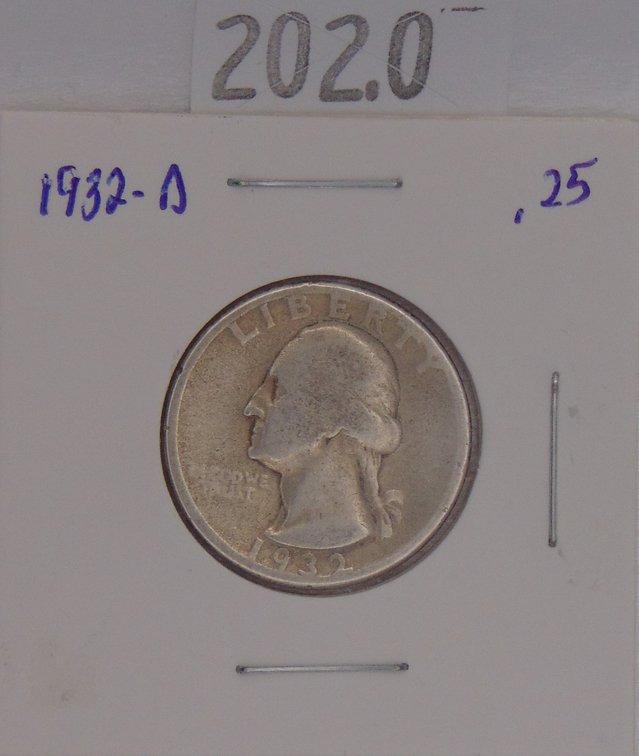 1932-D Washington Quarter. Mintage of 436,800. First year of mintage.