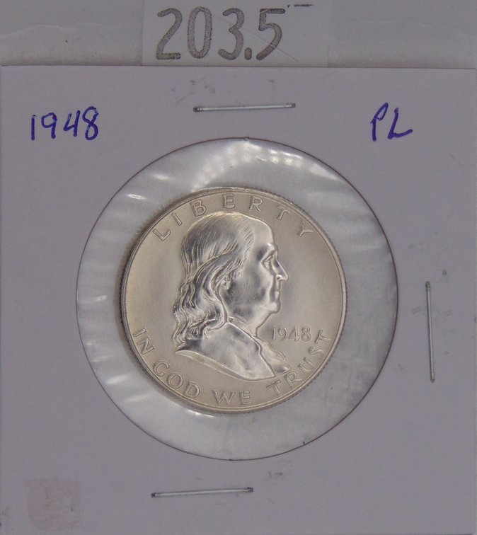 1948 Franklin Half Dollar, Proof-Like (first year).