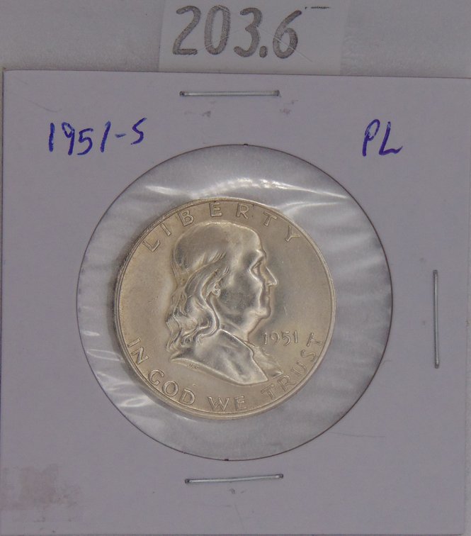 1951-S Franklin Half Dollar, Proof-Like.