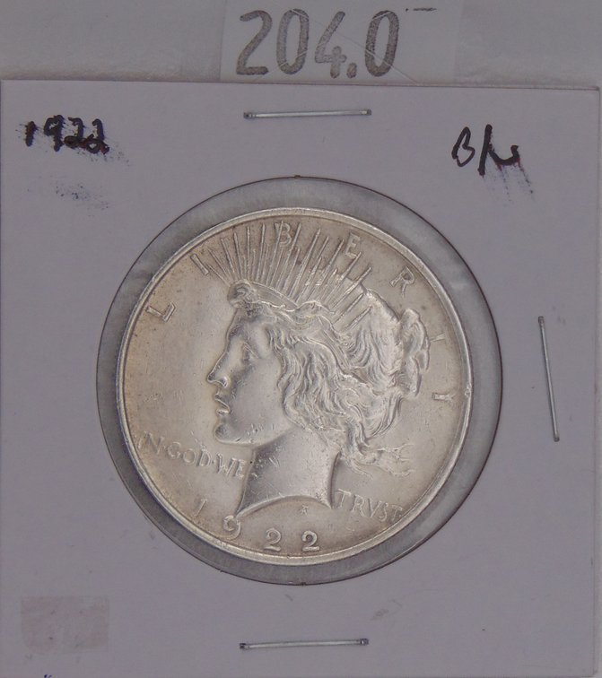 1922 Peace Dollar AU.