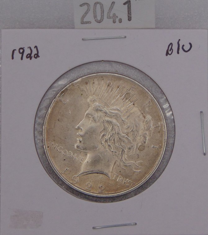 1922 Peace Dollar AU.