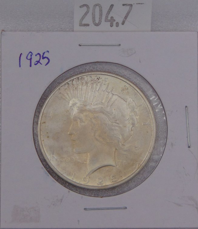 1925 Peace Dollar EF-AU.