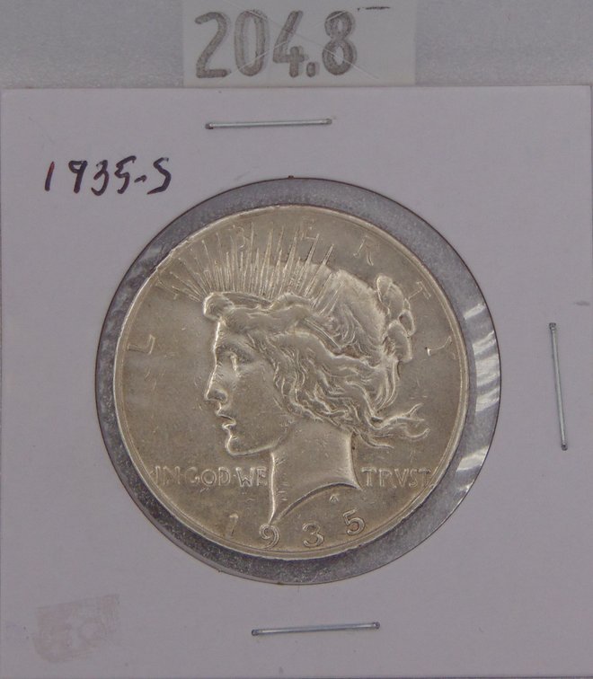 1935-S Peace Dollar EF (last year).