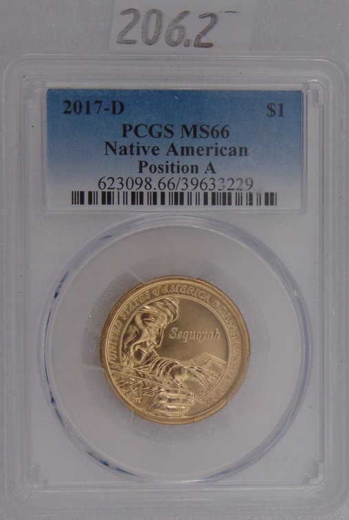 2017-D Native American $1 PCGS MS66 Position A.