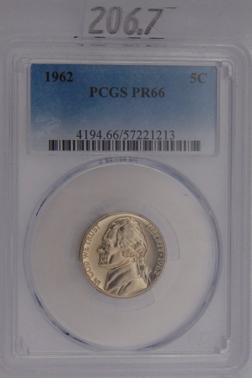 1962 Jefferson Nickel PCGS PR66.