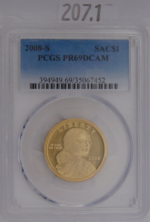 2008-S Sacagawea Dollar PCGS PR69 DCAM.