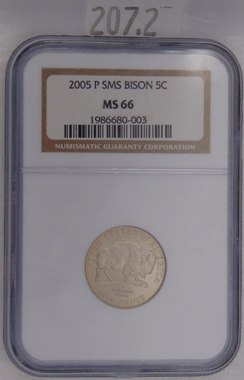 2005-P Jefferson Bison Nickel NGC MS66.