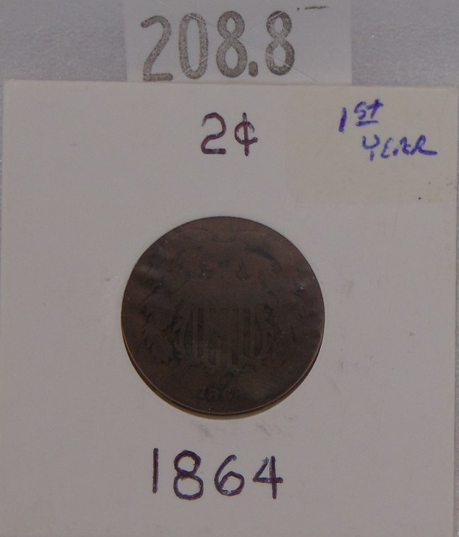 1864 Two-Cent Piece (first year).
