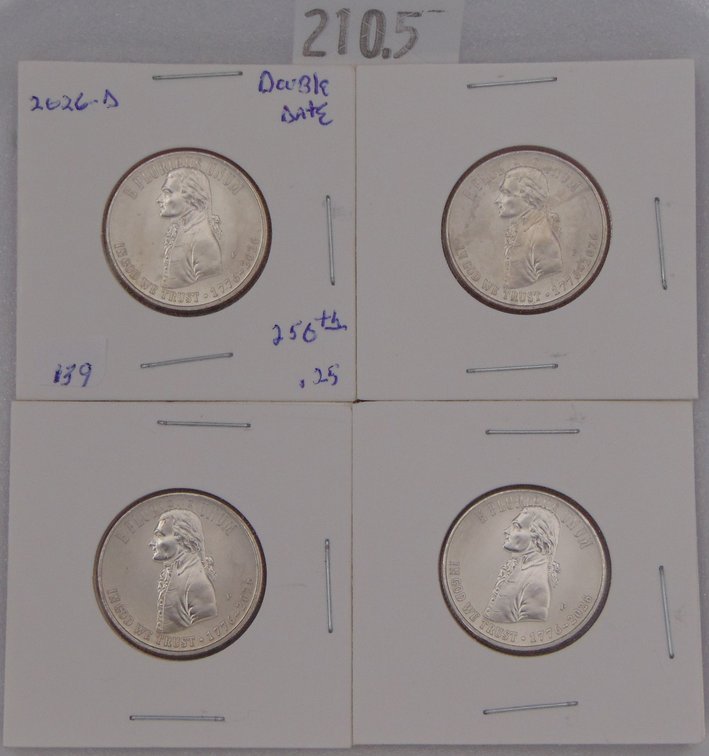 (4) 1776-2026-P Quarters;  Declaration of Independence.