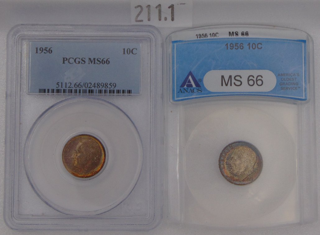 (2) Graded 1956 Roosevelt Dimes.