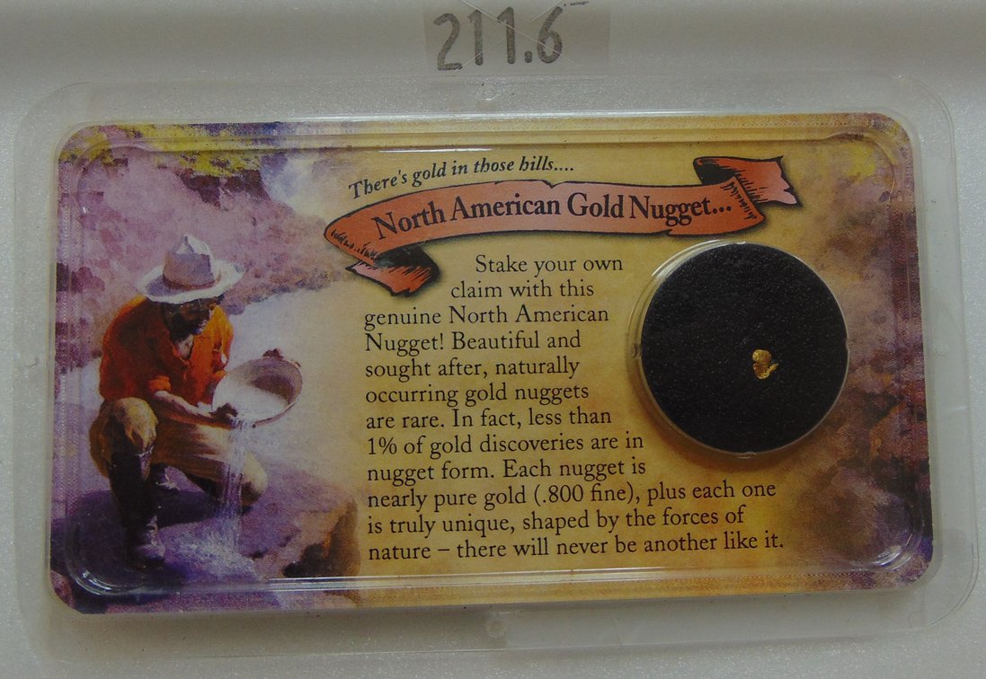 "North American Gold Nugget" .800 fine Gold Nugget by Littleton Coin Company.