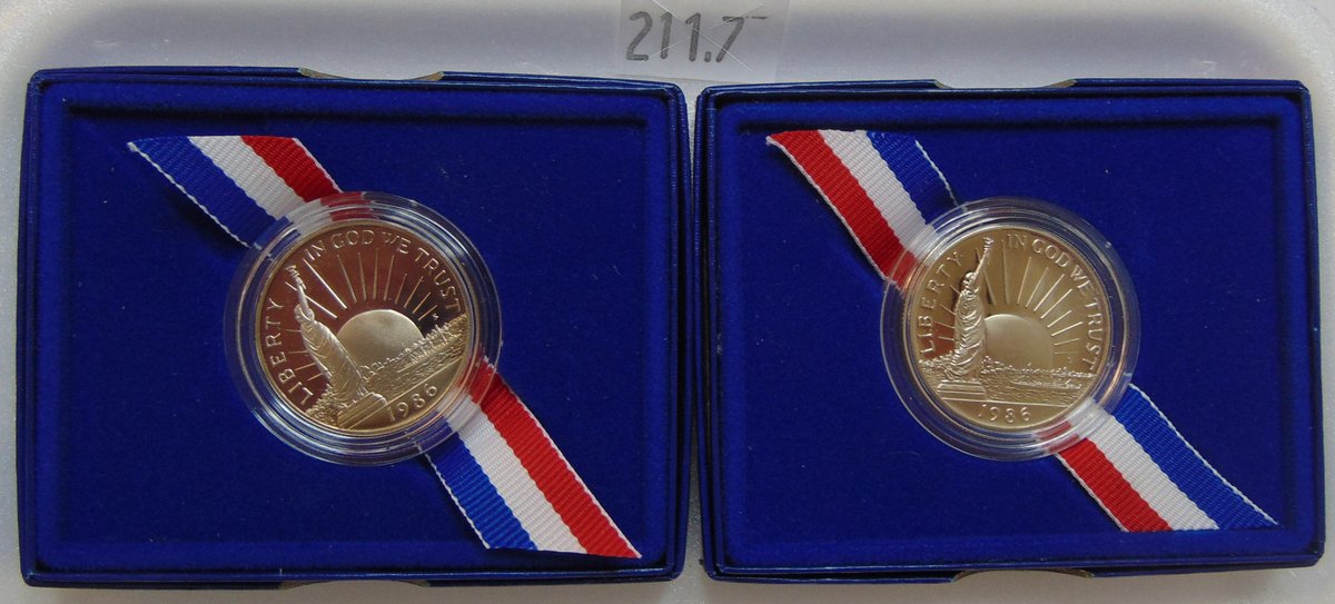 (2) 1986 Statue of Liberty Half Dollars in Mint Boxes with COA's.
