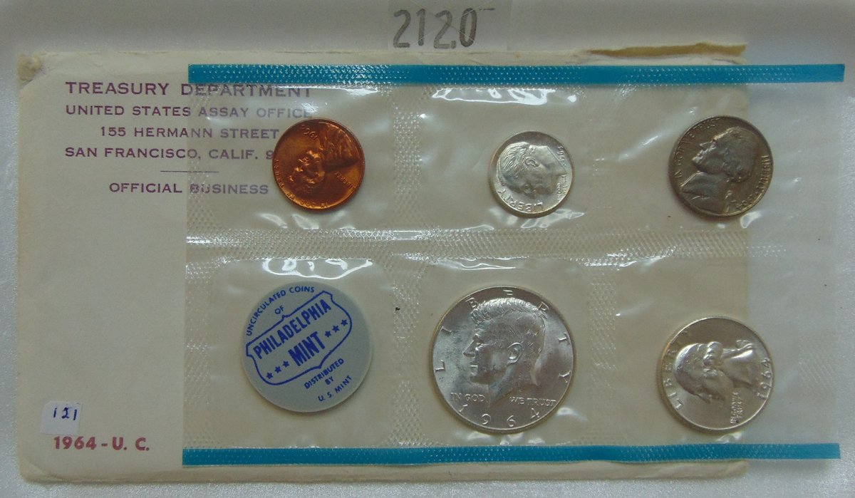 1964 U.S. Proof Set in original envelope (90% Silver).