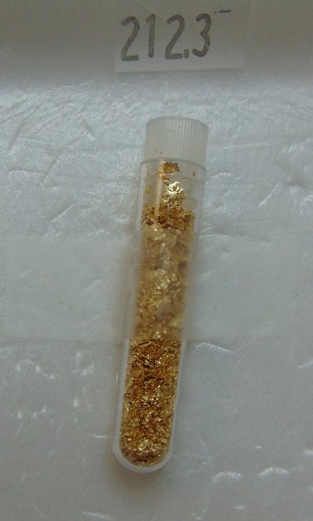 Vial of Gold Flakes (purity unknown).