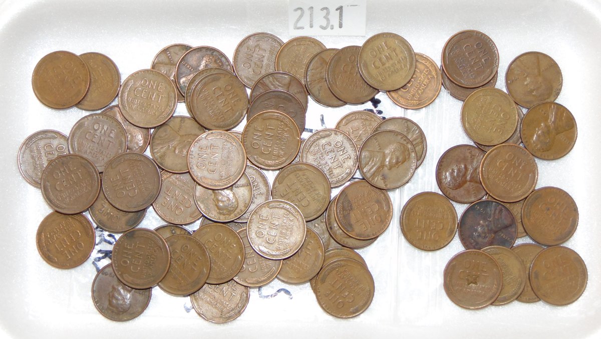 Approx. Sixty-Five 1940's Wheat Cents.