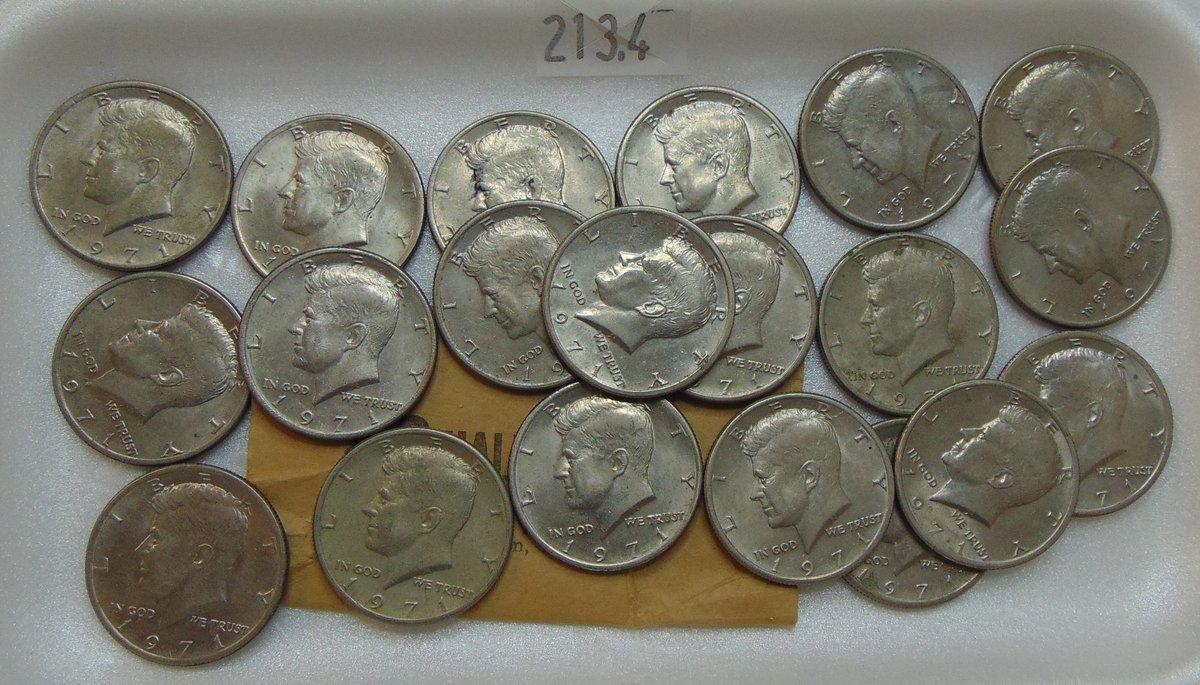(20) 1971 Kennedy Half Dollars. $10 face value.