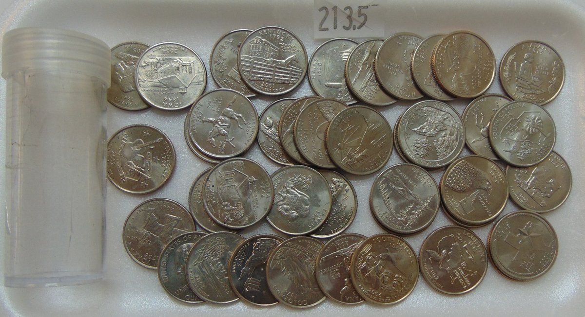 (40) State Quarters: various states, years and conditions. $10 face value.