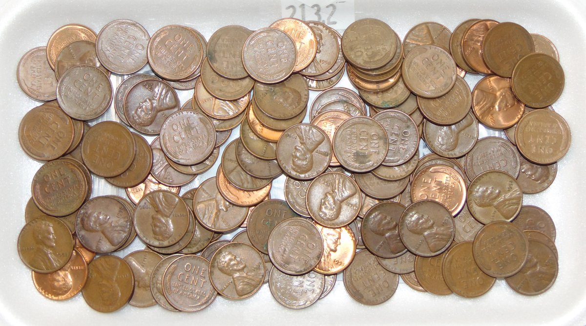 Approx. One-Hundred-Twenty 1950's Wheat Cents.