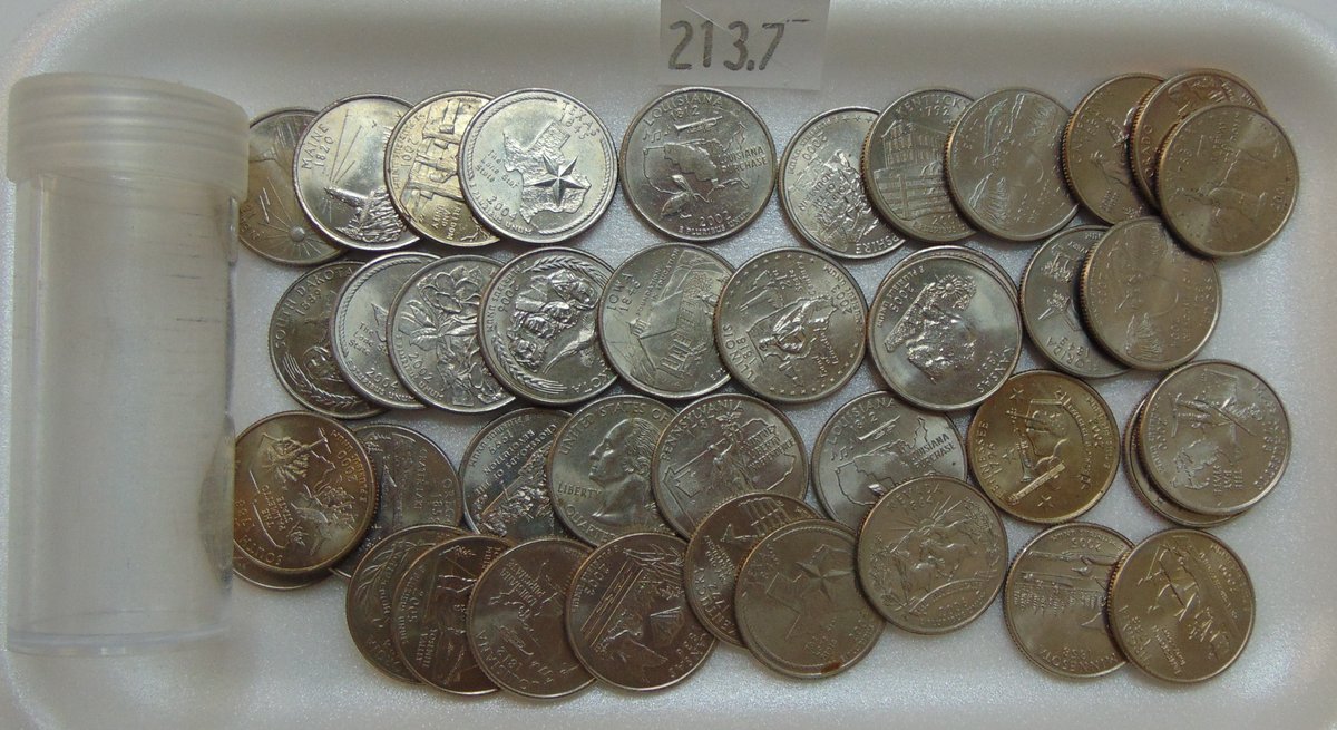 (40) State Quarters: various states, years and conditions. $10 face value.