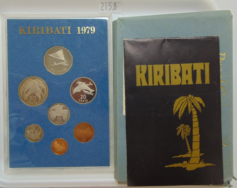 1979 Kiribati Proof Coinage of Gilbert Islands: 7-coin set in original envelope with paper.