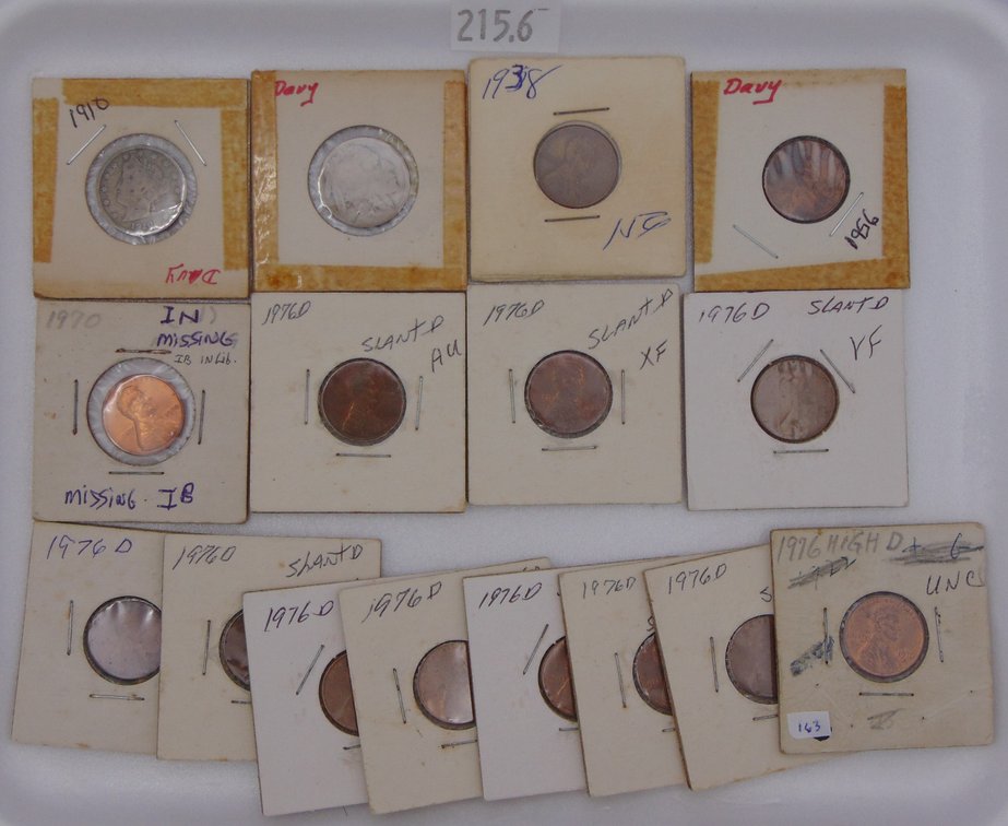 U.S. Coin Variety: 1910 Liberty Head "V" Nickel. 1920 Buffalo Nickel. (11) Lincoln Cents.