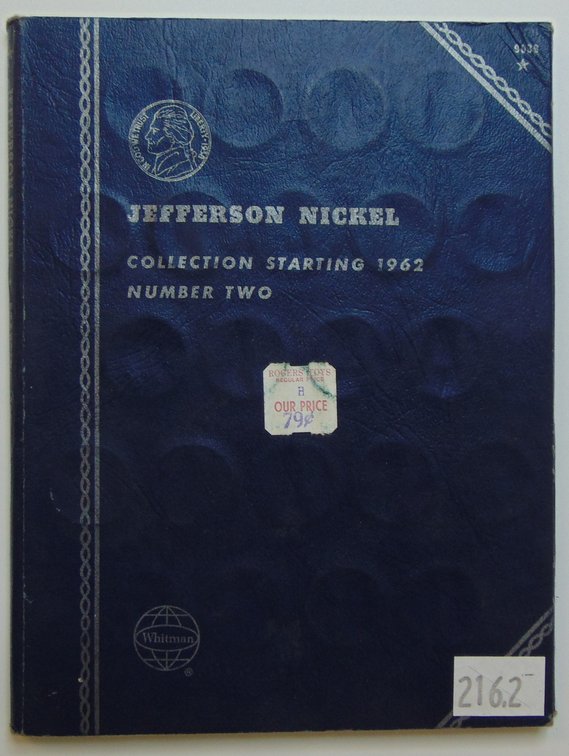 Jefferson Nickel Whitman Album 9039: Starting 1962