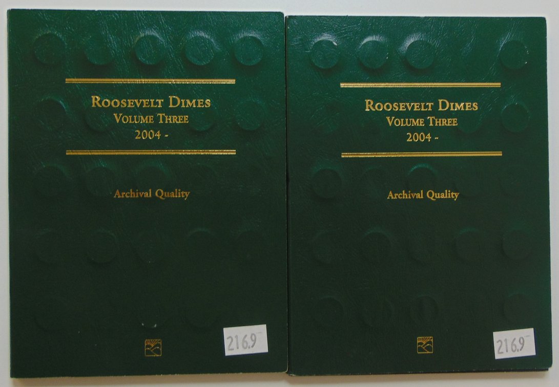 (2) Littleton Coin Folder Albums: Roosevelt Dimes Volume Three 2004- .