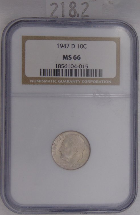 1947-D Roosevelt Dime NGC MS66.