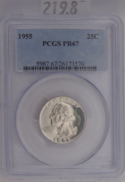 1955 Washington Quarter PCGS PR67.