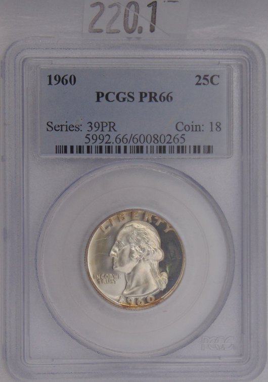 1960 Washington Quarter PCGS PR66.