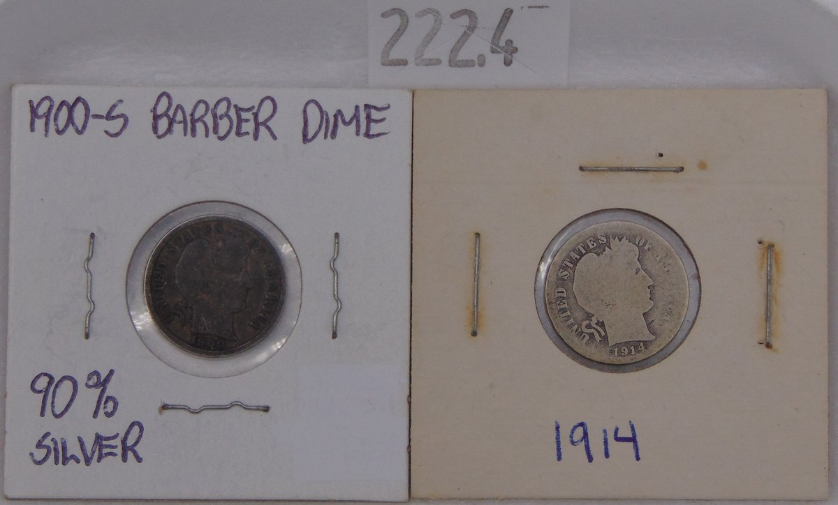 1900-S, 1914 Mercury Dimes.