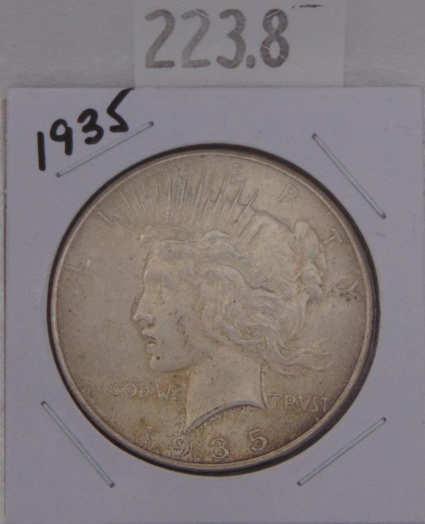 1935 Peace Dollar AU (last year).
